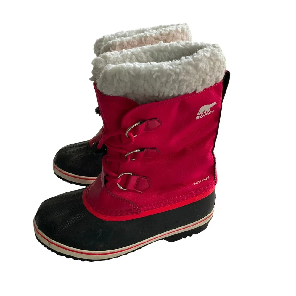 Sorel Winter Boots‎ Kids Size 4 Pink Waterproof Faux Fur NY1962-600